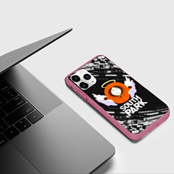 Чехол iPhone 11 Pro матовый Южный парк - Кенни Kenny ангел, цвет: 3D-малиновый — фото 2
