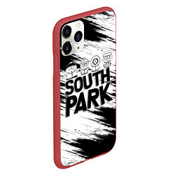 Чехол iPhone 11 Pro матовый Южный парк - персонажи и логотип South Park, цвет: 3D-красный — фото 2