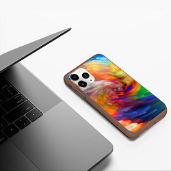 Чехол iPhone 11 Pro матовый MULTICOLORED SWIRLS, цвет: 3D-коричневый — фото 2