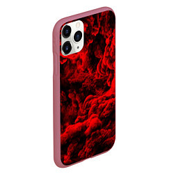 Чехол iPhone 11 Pro матовый Красный дым Red Smoke Красные облака, цвет: 3D-малиновый — фото 2