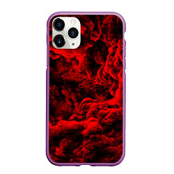 Чехол iPhone 11 Pro матовый Красный дым Red Smoke Красные облака, цвет: 3D-фиолетовый