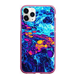 Чехол iPhone 11 Pro матовый Взрыв Неона Fluid Explosion Неон, цвет: 3D-малиновый