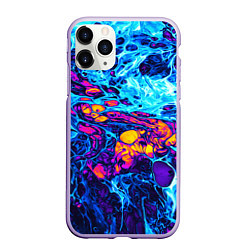 Чехол iPhone 11 Pro матовый Взрыв Неона Fluid Explosion Неон, цвет: 3D-светло-сиреневый