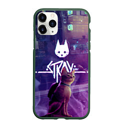 Чехол iPhone 11 Pro матовый Stray: Viloet Logo, цвет: 3D-темно-зеленый