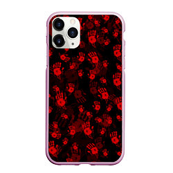 Чехол iPhone 11 Pro матовый Кровавые отпечатки DEATH STRANDING, цвет: 3D-розовый