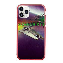 Чехол iPhone 11 Pro матовый Stellaris космический корабль в космосе