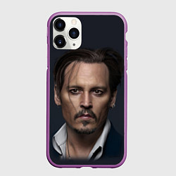 Чехол iPhone 11 Pro матовый Джонни Депп Johnny Depp, цвет: 3D-фиолетовый