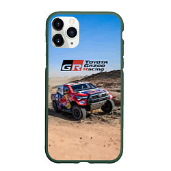 Чехол iPhone 11 Pro матовый Toyota Gazoo Racing Rally Desert Competition Ралли, цвет: 3D-темно-зеленый