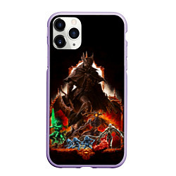 Чехол iPhone 11 Pro матовый BLOODBORNE Экспозиция боссов, цвет: 3D-светло-сиреневый