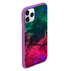 Чехол iPhone 11 Pro матовый Извержение вулкана Текстура камня, цвет: 3D-фиолетовый — фото 2