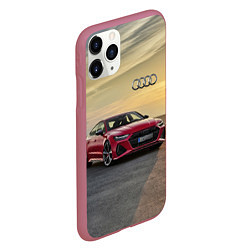 Чехол iPhone 11 Pro матовый Audi RS 7 на закате солнца Audi RS 7 at sunset, цвет: 3D-малиновый — фото 2