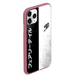 Чехол iPhone 11 Pro матовый FAIRY TAIL BLACK AND WHITE LOGO, цвет: 3D-малиновый — фото 2