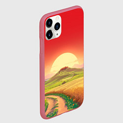 Чехол iPhone 11 Pro матовый Дорога к солнцу, цвет: 3D-малиновый — фото 2