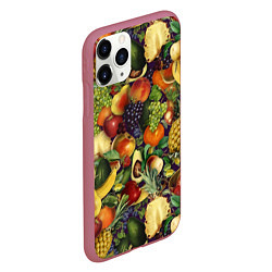 Чехол iPhone 11 Pro матовый Вкусные Летние Фрукты, цвет: 3D-малиновый — фото 2