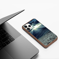 Чехол iPhone 11 Pro матовый Трещины на земле пустыня, цвет: 3D-коричневый — фото 2