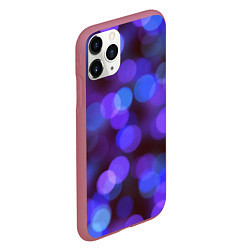 Чехол iPhone 11 Pro матовый Фиолетовые блики боке, цвет: 3D-малиновый — фото 2