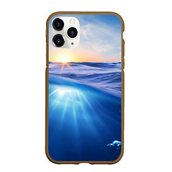 Чехол iPhone 11 Pro матовый Грань между небом и водой