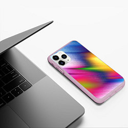 Чехол iPhone 11 Pro матовый Абстрактный разноцветный текстурированный фон, цвет: 3D-розовый — фото 2