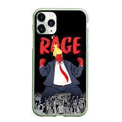Чехол iPhone 11 Pro матовый Дональд Трамп - Ярость, цвет: 3D-салатовый