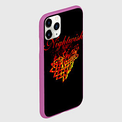 Чехол iPhone 11 Pro матовый Nightwish кельтский волк с горящей головой, цвет: 3D-фиолетовый — фото 2