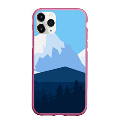 Чехол iPhone 11 Pro матовый Горы, лес, канатная дорога