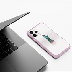 Чехол iPhone 11 Pro матовый Статуя свободы в облаках, цвет: 3D-розовый — фото 2