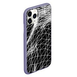 Чехол iPhone 11 Pro матовый Полигональный объёмный авангардный узор, цвет: 3D-серый — фото 2