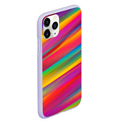 Чехол iPhone 11 Pro матовый Красочный летний паттерн Цветные полосы, цвет: 3D-светло-сиреневый — фото 2