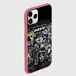Чехол iPhone 11 Pro матовый Большой принт группы OASIS, цвет: 3D-малиновый — фото 2