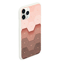 Чехол iPhone 11 Pro матовый Hexagon Minimal, цвет: 3D-белый — фото 2