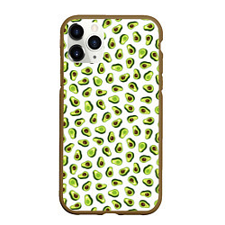 Чехол iPhone 11 Pro матовый Смешное авокадо на белом фоне