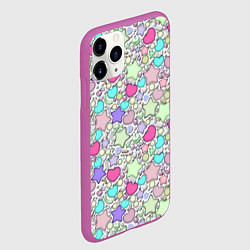 Чехол iPhone 11 Pro матовый 3D узор с бусами и стразами, цвет: 3D-фиолетовый — фото 2