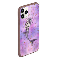 Чехол iPhone 11 Pro матовый Русалочка с ребенком, цвет: 3D-коричневый — фото 2