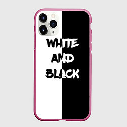 Чехол iPhone 11 Pro матовый White and Black Белое и Чёрное