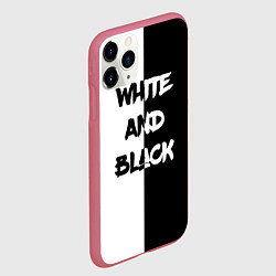 Чехол iPhone 11 Pro матовый White and Black Белое и Чёрное, цвет: 3D-малиновый — фото 2