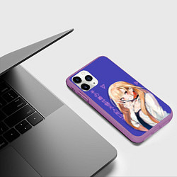 Чехол iPhone 11 Pro матовый Эта фарфоровая кукла влюбилась - Марин, цвет: 3D-фиолетовый — фото 2