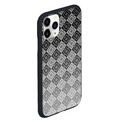 Чехол iPhone 11 Pro матовый Геометрический узор в серых тонах градиент, цвет: 3D-черный — фото 2