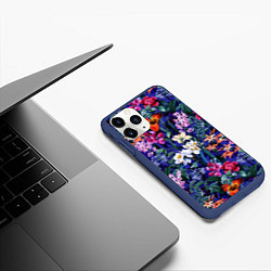 Чехол iPhone 11 Pro матовый Цветы Вечерние Пионы и Тигриди, цвет: 3D-тёмно-синий — фото 2