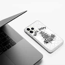 Чехол iPhone 11 Pro матовый Быть добру Молот Мьёльнир, цвет: 3D-белый — фото 2