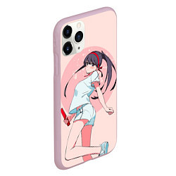 Чехол iPhone 11 Pro матовый У Коми проблемы с общением Komi-san wa, цвет: 3D-розовый — фото 2