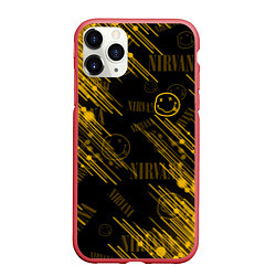 Чехол iPhone 11 Pro матовый Nirvana смайл, цвет: 3D-красный