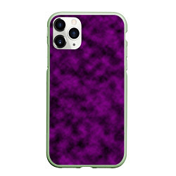 Чехол iPhone 11 Pro матовый Черно-пурпурная облачность, цвет: 3D-салатовый