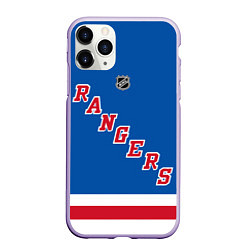 Чехол iPhone 11 Pro матовый Артемий Панарин Rangers, цвет: 3D-светло-сиреневый