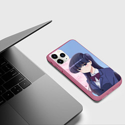 Чехол iPhone 11 Pro матовый Коми-сан У Коми проблемы с общением, цвет: 3D-малиновый — фото 2