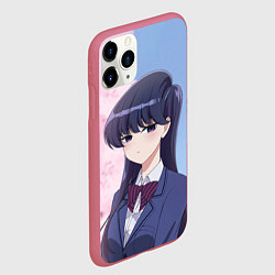 Чехол iPhone 11 Pro матовый Коми-сан У Коми проблемы с общением, цвет: 3D-малиновый — фото 2