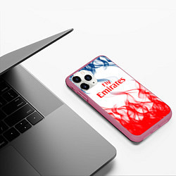 Чехол iPhone 11 Pro матовый Arsenal пламя, цвет: 3D-малиновый — фото 2