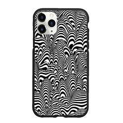Чехол iPhone 11 Pro матовый Черно-белая психоделика, цвет: 3D-черный