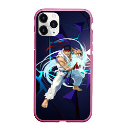 Чехол iPhone 11 Pro матовый Рю-Street Fighter, цвет: 3D-малиновый