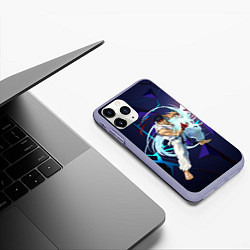 Чехол iPhone 11 Pro матовый Рю-Street Fighter, цвет: 3D-светло-сиреневый — фото 2