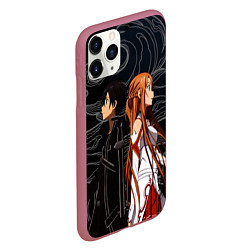 Чехол iPhone 11 Pro матовый Кирито и Асуна - Sword Art Online, цвет: 3D-малиновый — фото 2